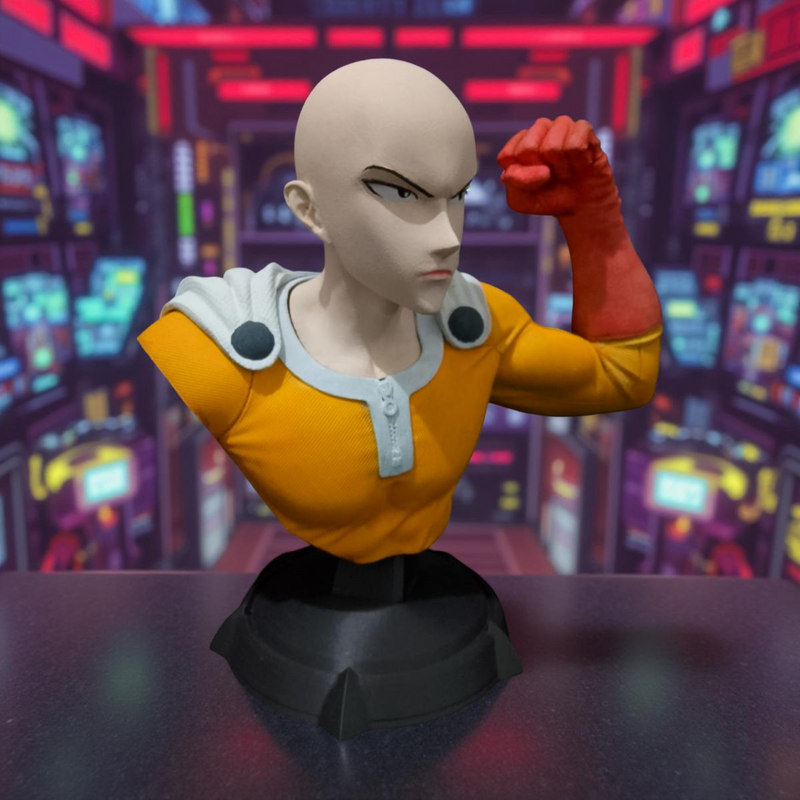 Estátua Busto Saitama One-Punch Man | Colecionável Premium Anime Geek - Tanuki Figures