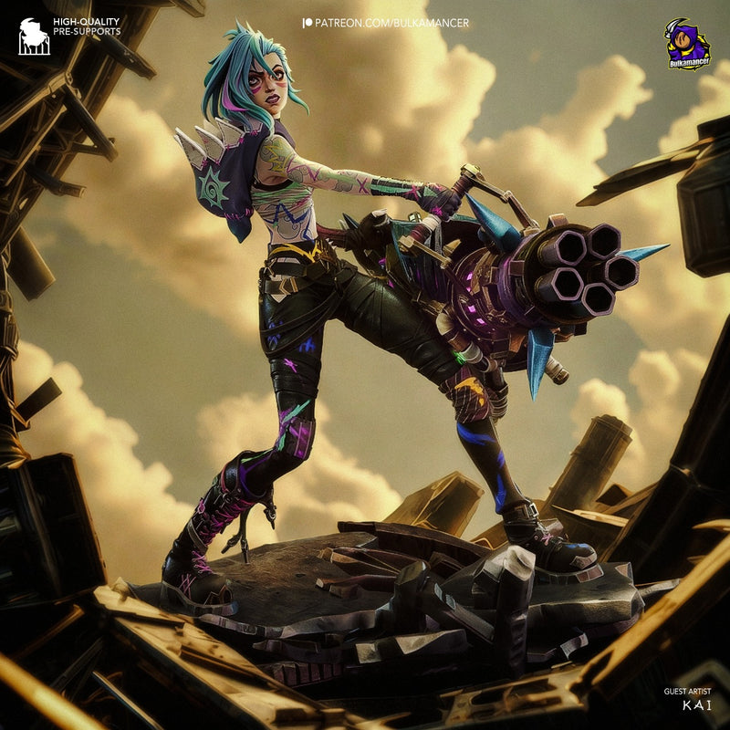 Action Figure Jinx Arcane League of Legends Colecionável - Bulkmancer